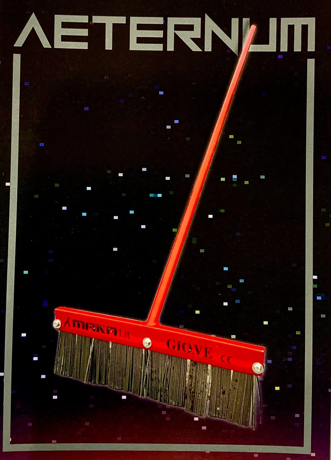 Ultra-light industrial manual broom with spring steel bristles